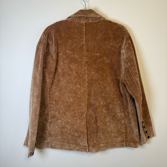 Pol Double Breasted Corduroy Casual Blazer Caramel Brown Tan Size Large - Picture 5 of 8